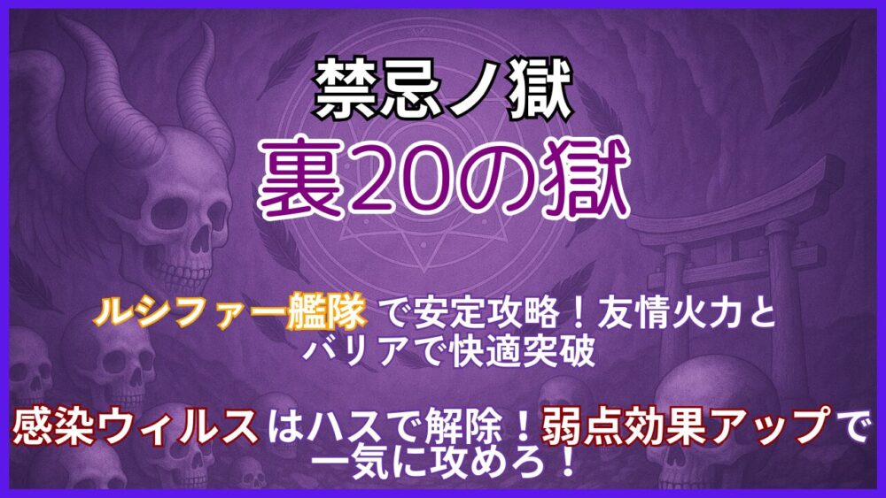 禁忌の獄・裏20の獄をルシファー艦隊で攻略！感染ウィルス対策と弱点効果アップがカギ