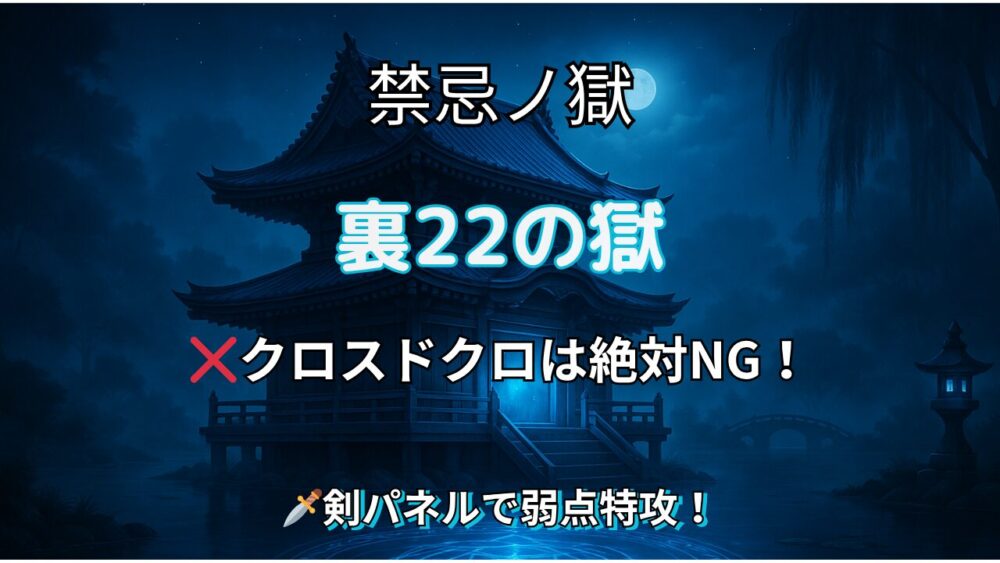 モンスト 禁忌の獄 裏22ノ獄 サムネイル 剣パネルとクロスドクロ対策