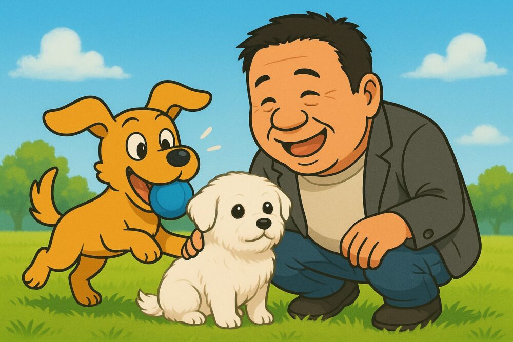 愛犬と遊ぶ私 サムネイル画像