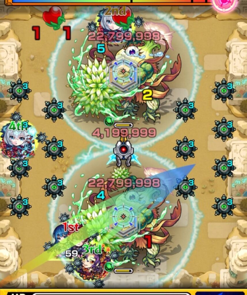 ステージ3で玉ねぎヘッドを処理している場面