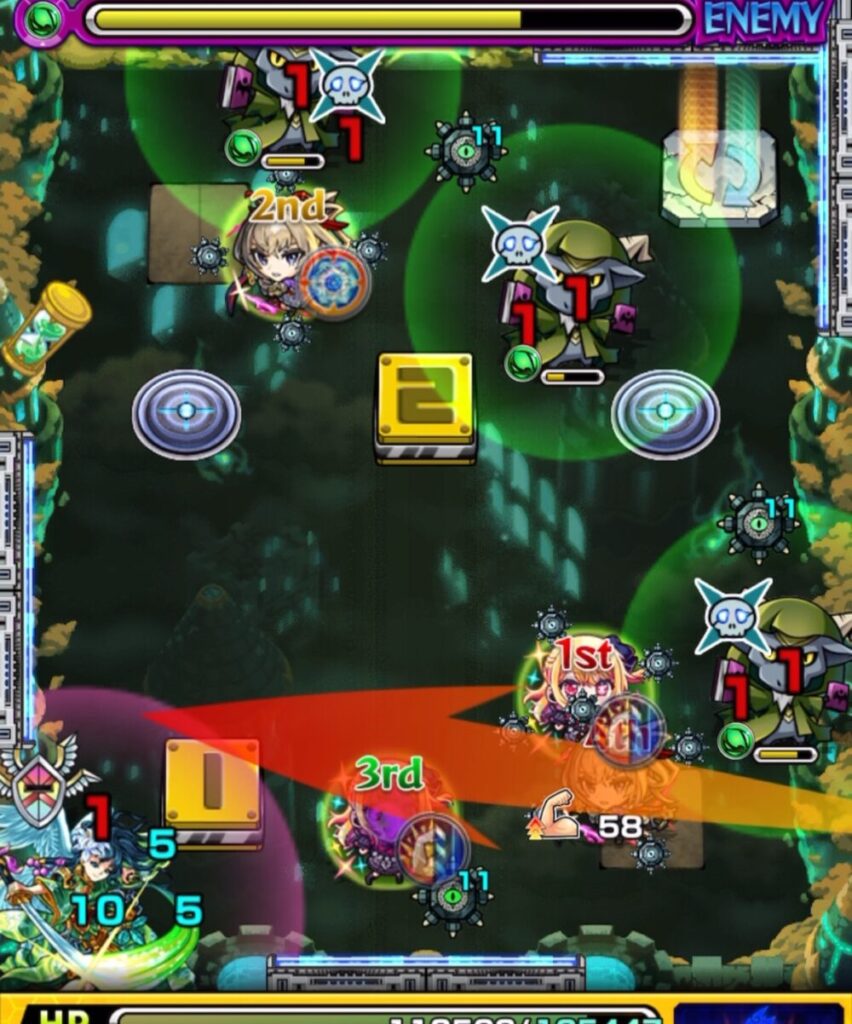 爆絶EXヴァルハラ ステージ4の敵配置とギミックの様子