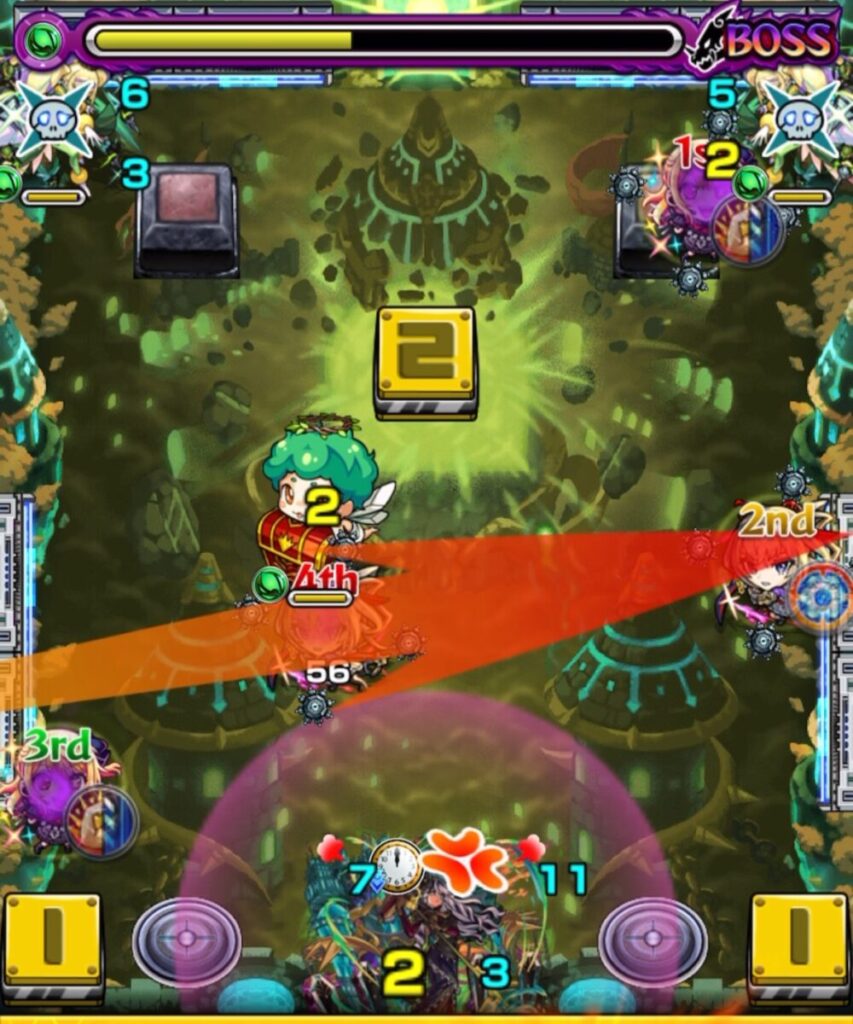爆絶EXヴァルハラ ボスステージハーチェルと天使攻撃処理画像