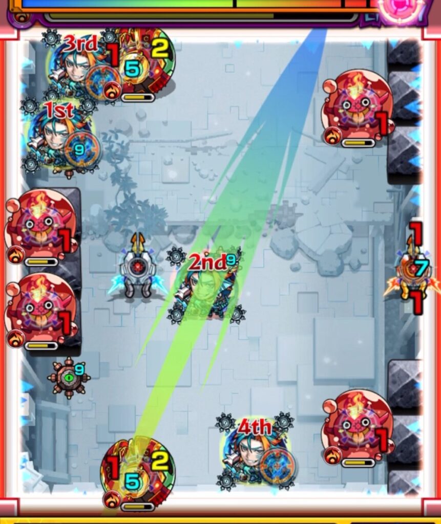 アヴァロンの星墓ステージ3｜2ndキャラが中央のギミックをすり抜け、ぷよリンを狙うルート