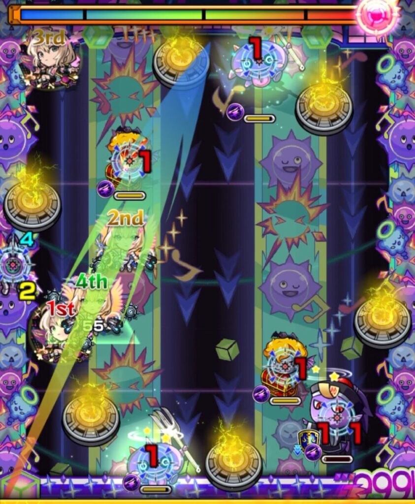 ステージ5の3手目、魔導書を経由してゾンビを気絶させ、そのまま処理している場面のスクリーンショット