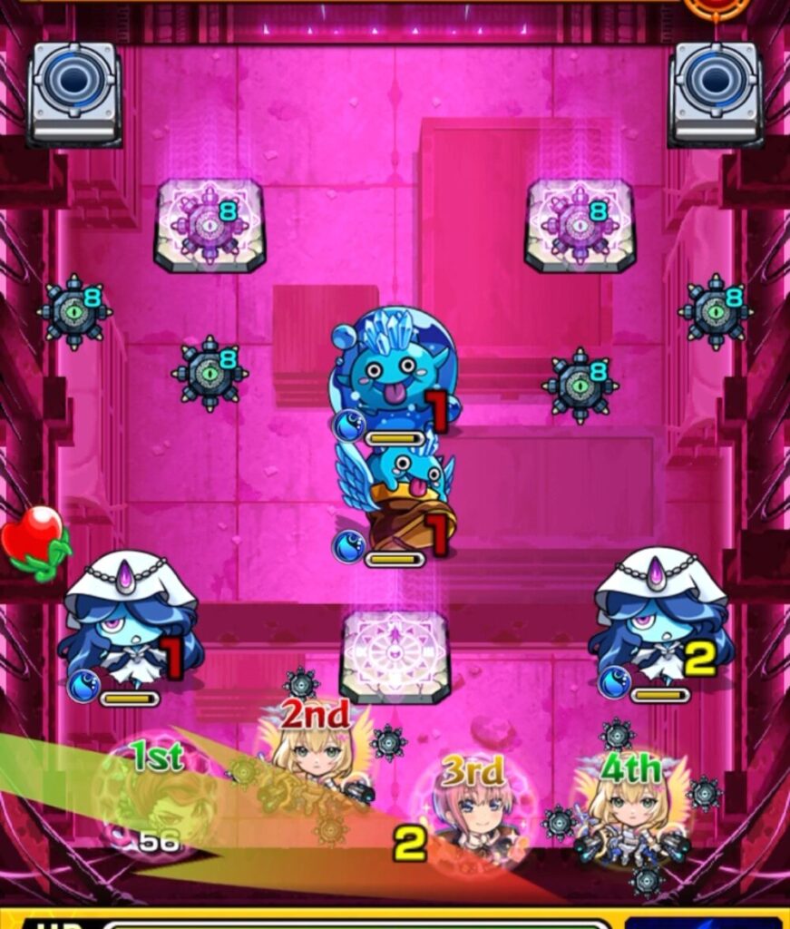 ステージ1の1手目、ぷよリンとゾンビを処理し、ボールユニットで同時撃破に成功した場面のスクリーンショット。