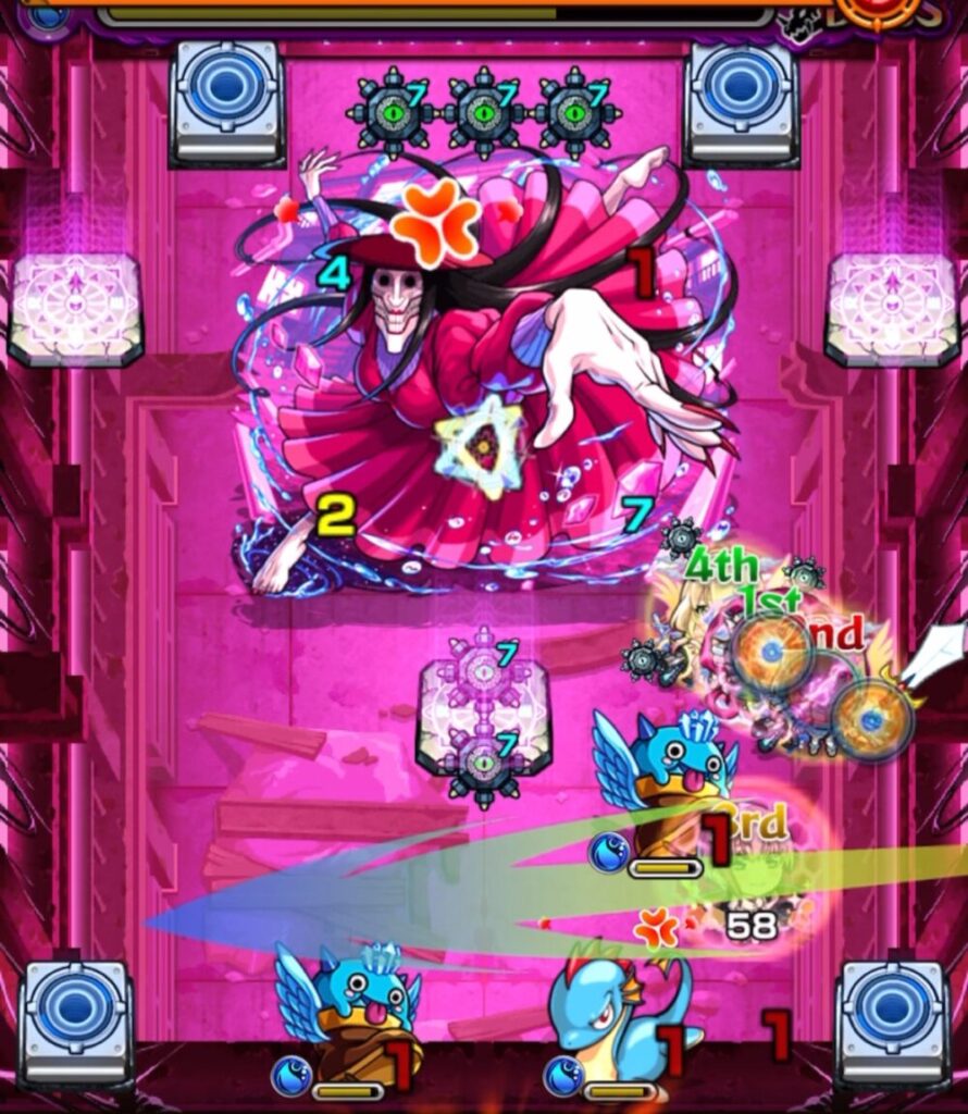 ボスステージ3の2手目で、残っていたリドラを処理し、ボス攻撃のルートを整えた場面のスクリーンショット。