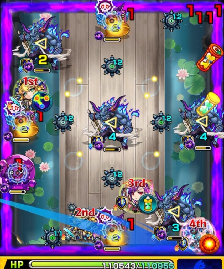 ネオにふれて友情コンボを誘発し、アグニに大ダメージを与えるステージ1・2手目のプレイシーン。防御ダウン後の追撃が決まった瞬間