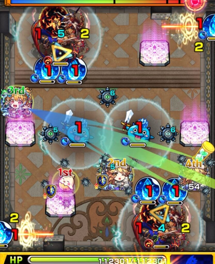 覇者の塔3rdシーズン31階・ステージ3の2手目。剣リン→ノストラダムス→センサーの順に触れ、加速を活かしてヴリトラの同時処理に成功したシーン。