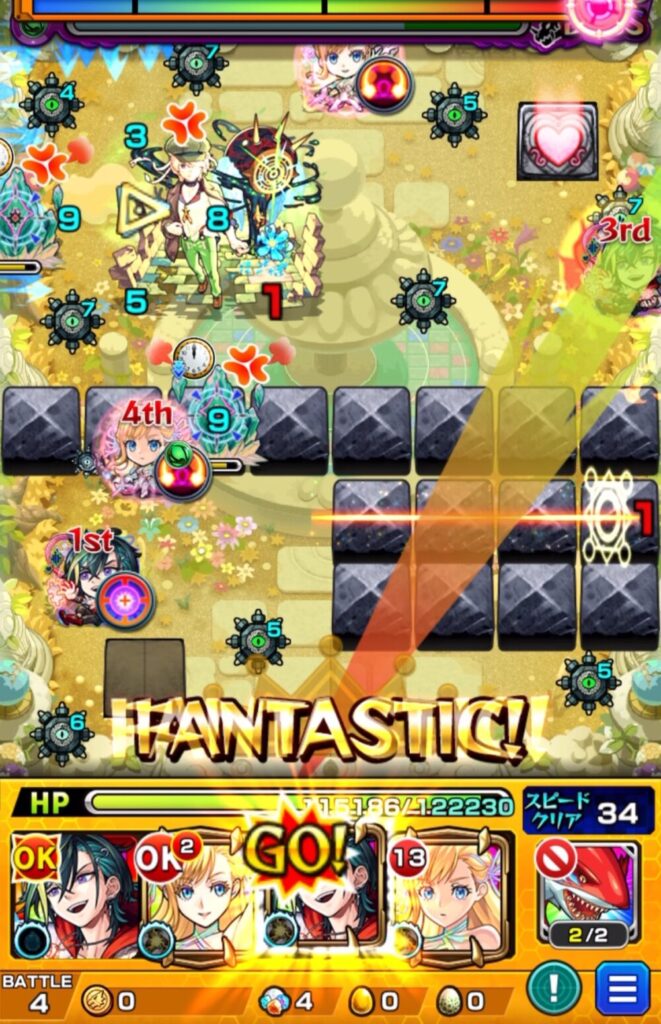 メビウスのSSを使い、防御ダウンセンサーに触れてバリア破壊しつつ、殴りと友情でボスに大ダメージを与えている場面のスクリーンショット