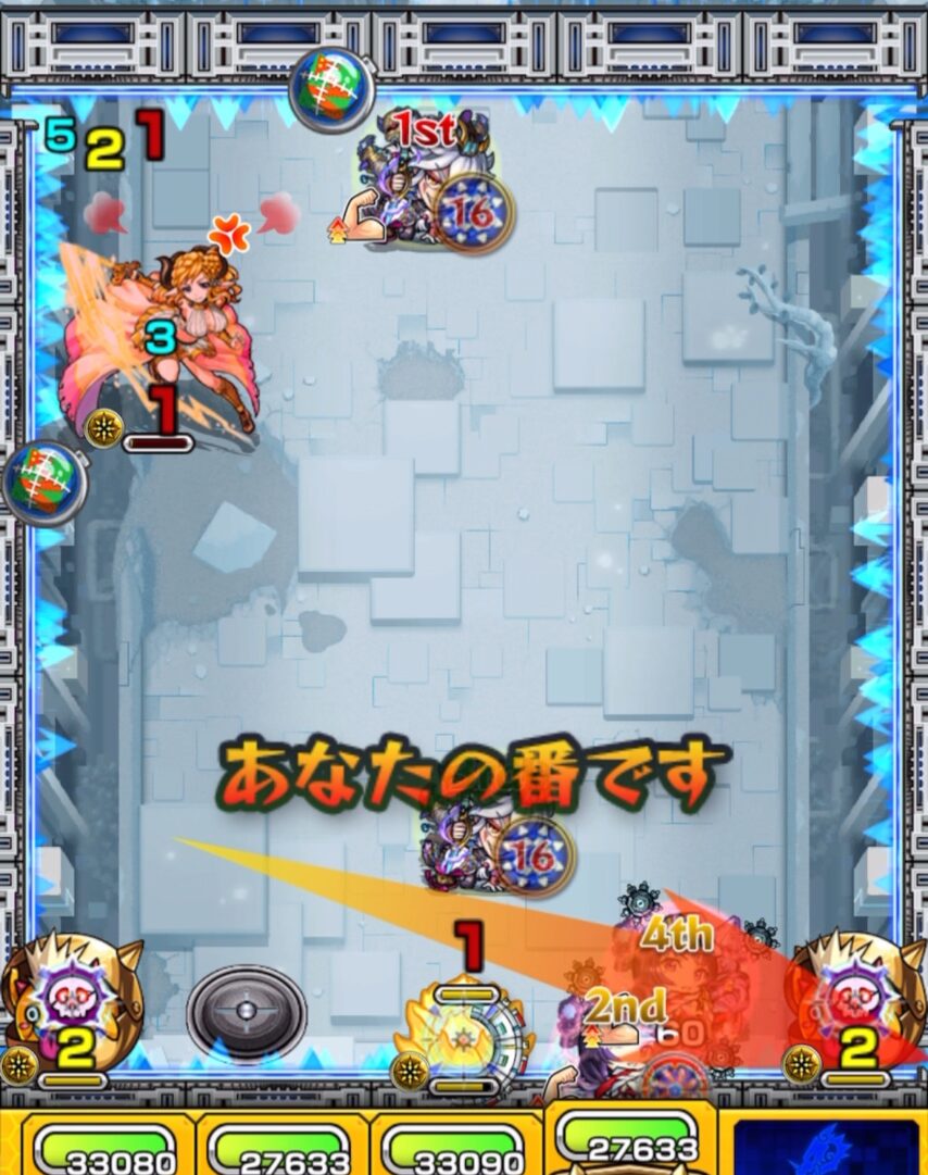 破界の星墓 ラブの星墓 ステージ1の4手目でリンネ編成を使用し、右側のかちリンを処理しつつ2Pリンネの友情コンボで残ったハトホルを処理してステージ1を突破する立ち回り解説
