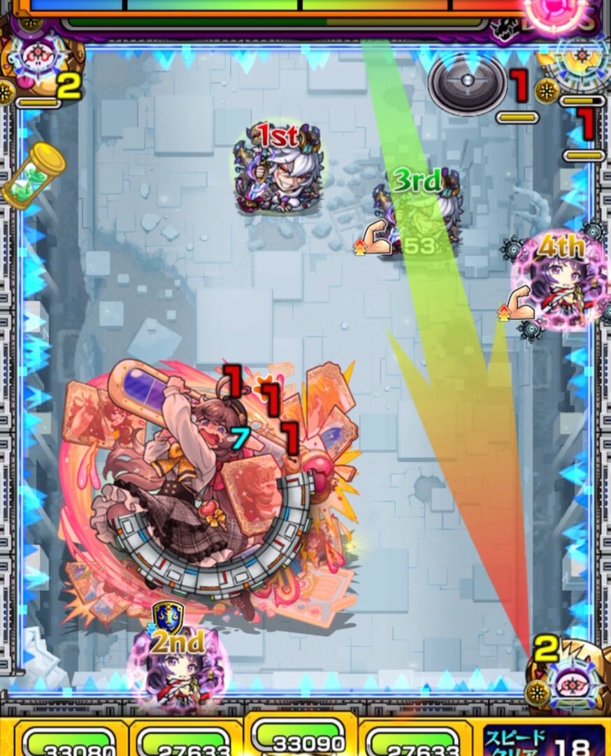 破界の星墓 ラブの星墓 ボス1の3手目でリンネ編成を使用し、かちリン処理と直殴り・リンネの友情コンボを組み合わせてボスのHPを削る立ち回り解説
