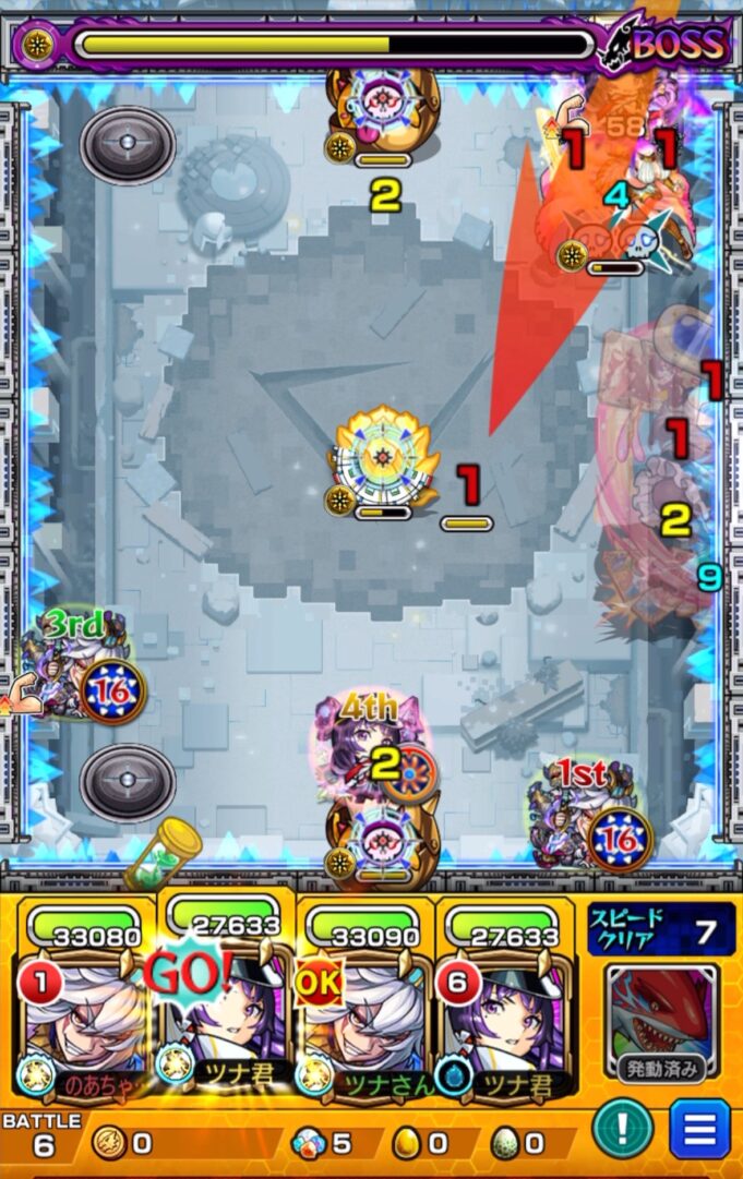 破界の星墓 ラブの星墓 ボス2の3手目でリンネ編成を使用し、リンネのストライクショットを発動してハトホルとかちリンを処理。クロスドクロ効果によりボスが右中央に出現する立ち回り解説
