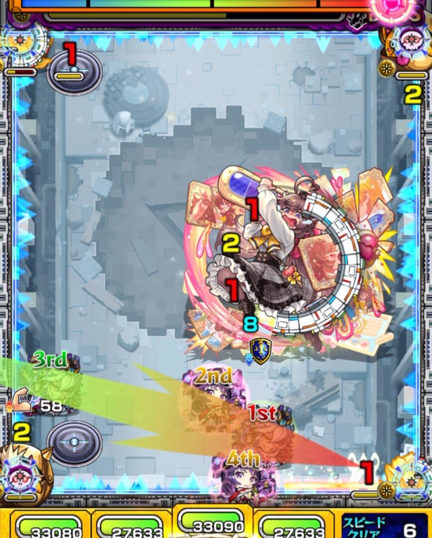 破界の星墓 ラブの星墓 ボス2の5手目でリンネ編成を使用し、かちリン処理と同時にボスへダメージを与えて盤面を整える立ち回り解説
