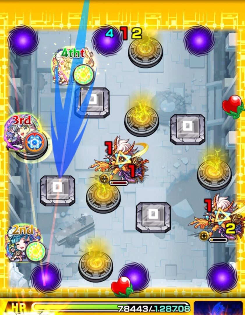 ステージ3の2手目。ラファエルαのコピー友情と盤古の友情で残った鬼を処理した場面。