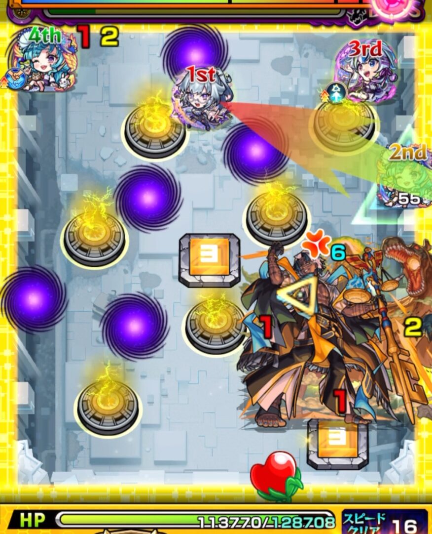 いろはに触れて盤古の友情を誘発し、ボスにダメージを与えるボスステージ2の3手目。