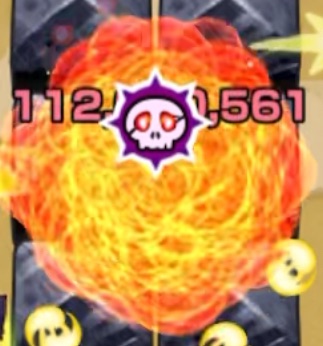 攻撃力アップバブルのスクリーンショット。バブルに触れたキャラの攻撃力が上昇し、味方・敵の両方に効果が適用される様子。