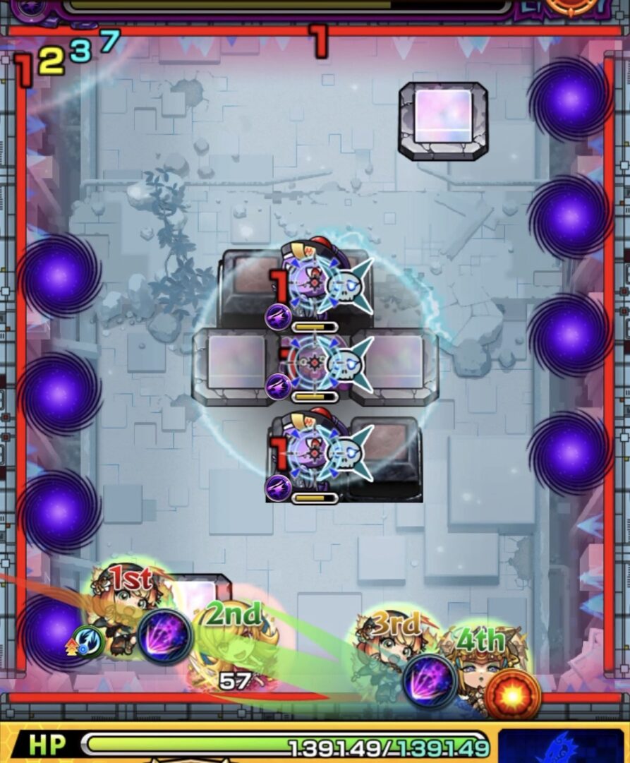 破界の星墓アポカリプスの星墓 ステージ2初手で右斜め下に弾きゾンビとぷよリンを同時処理する立ち回り解説スクリーンショット