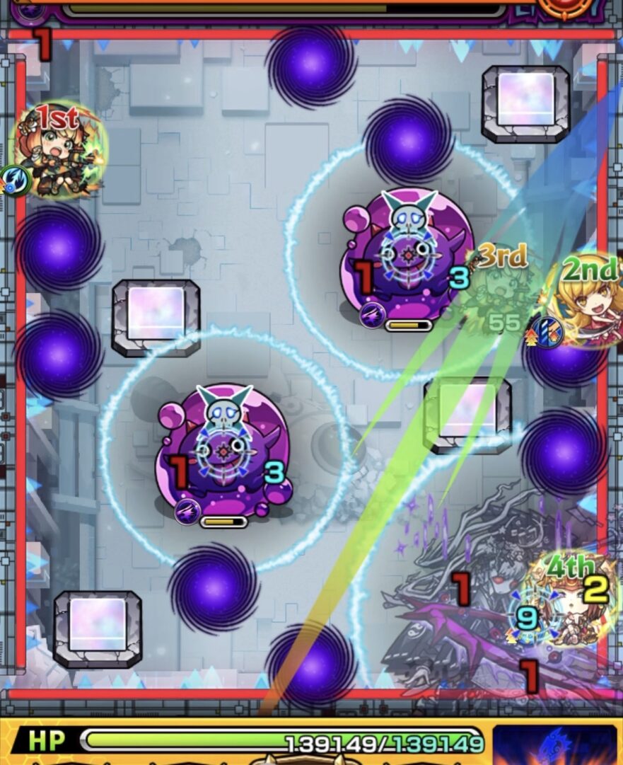 破界の星墓アポカリプスの星墓 ステージ4 ぷよリン同時処理を狙ったが1体残って蘇生された場面