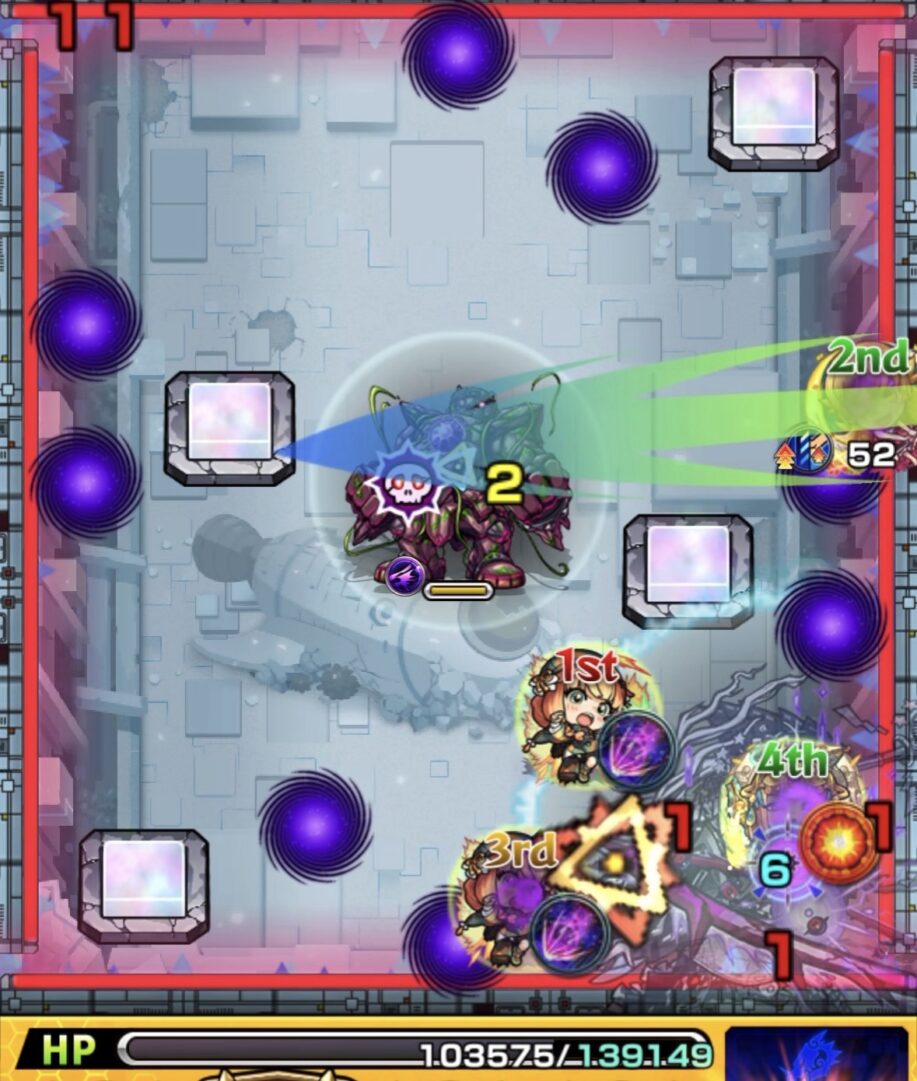 破界の星墓アポカリプスの星墓 ステージ4 ゲージを外して配置調整しツクヨミ零を実体化する場面