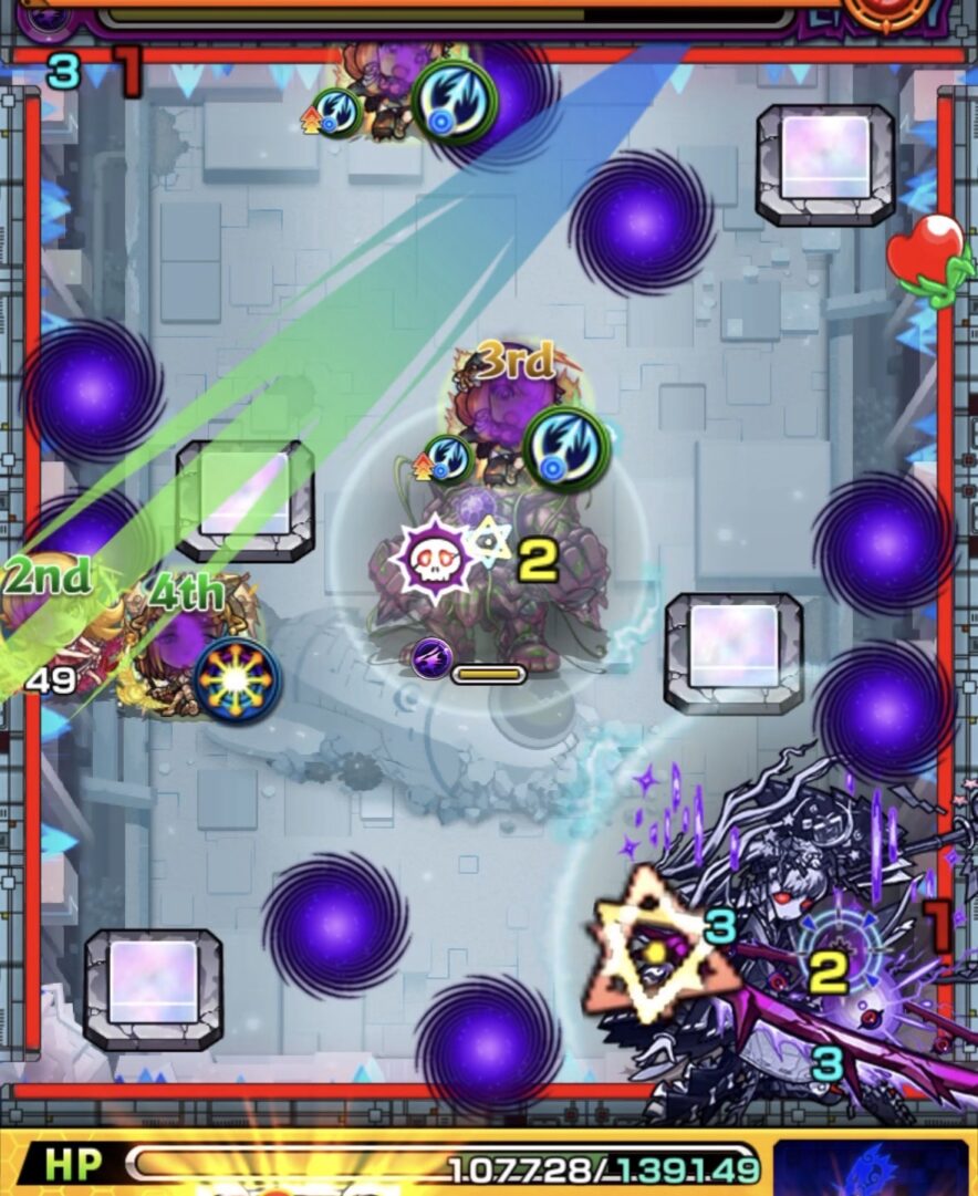 破界の星墓アポカリプスの星墓 ステージ4 四角軌道でツクヨミ零の弱点を攻撃し突破