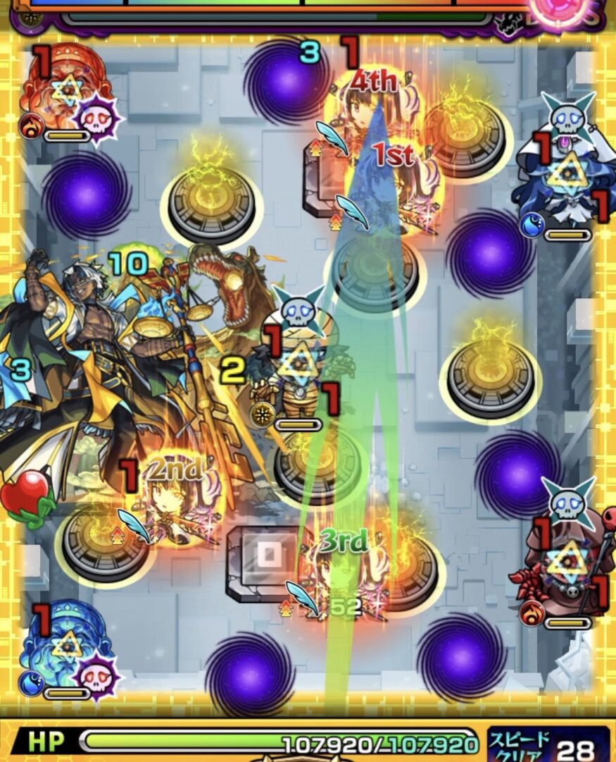 友情と直殴りを重ねてゾンビ3体を同時処理し、クロスドクロ発動でボス弱点が出現した場面