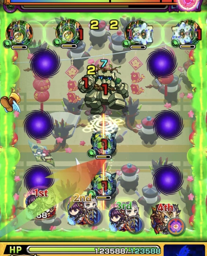 ステージ1でかちリンのあいだに挟まり同時処理を狙う初手の立ち回り