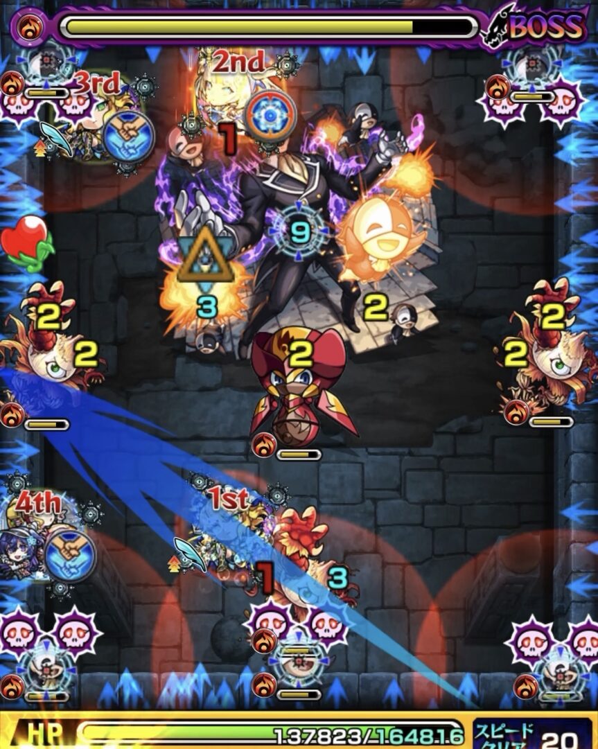 地雷所持でタマネギヘッド経由から弱点攻撃しミニバニル処理するも蘇生を許す場面