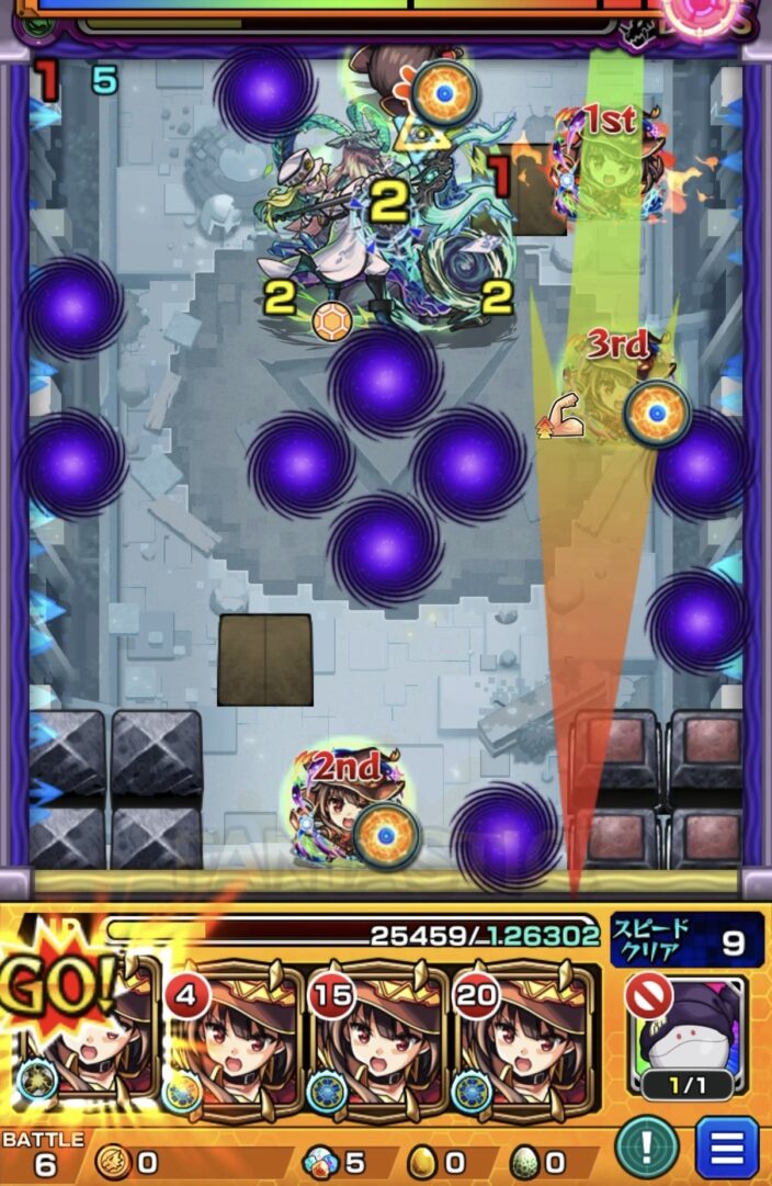 コキュートスの星墓ボス3の6手目でSSを使用してボスに追撃しダメージを与える場面