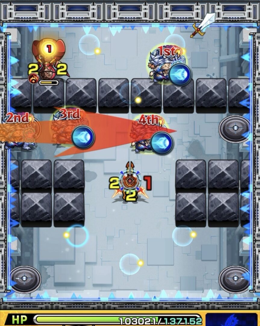 ニギミタマの星墓ステージ1でフォトンを付与してハンシャインのHPを削った場面