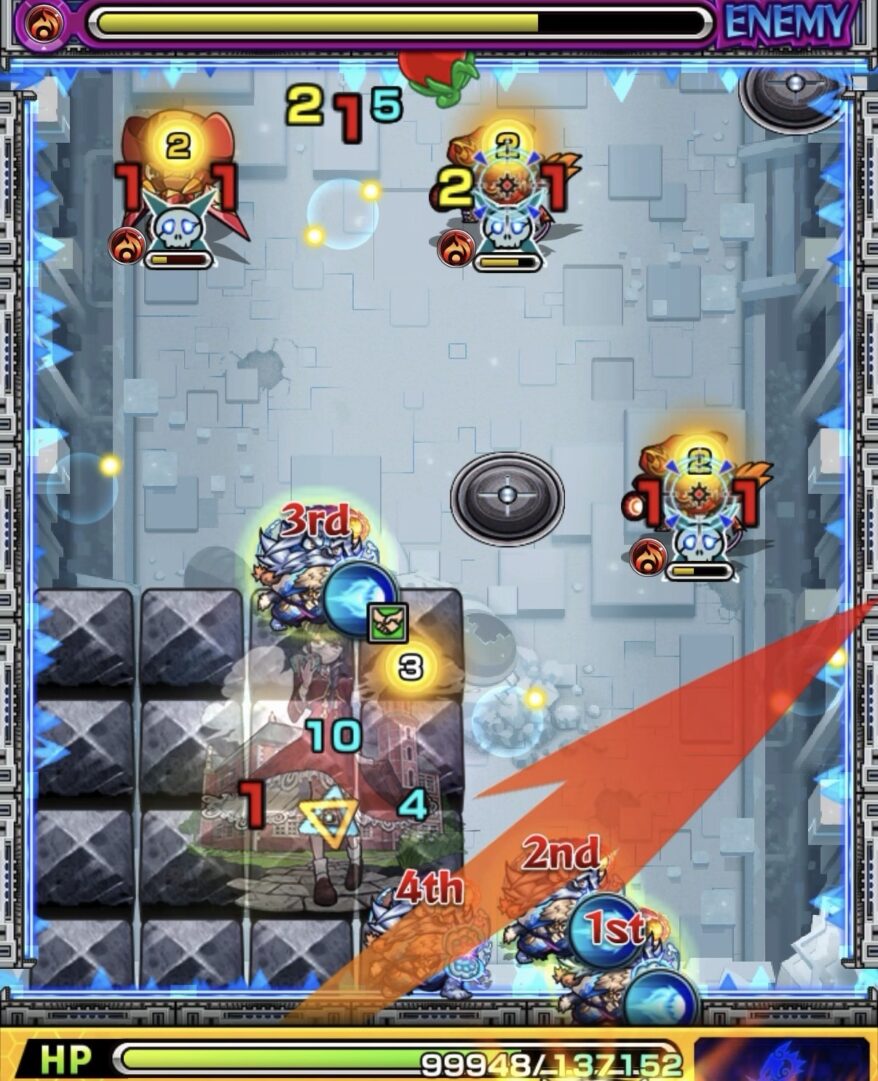 ニギミタマの星墓ステージ4でフォトン付与からハンシャインを処理した場面