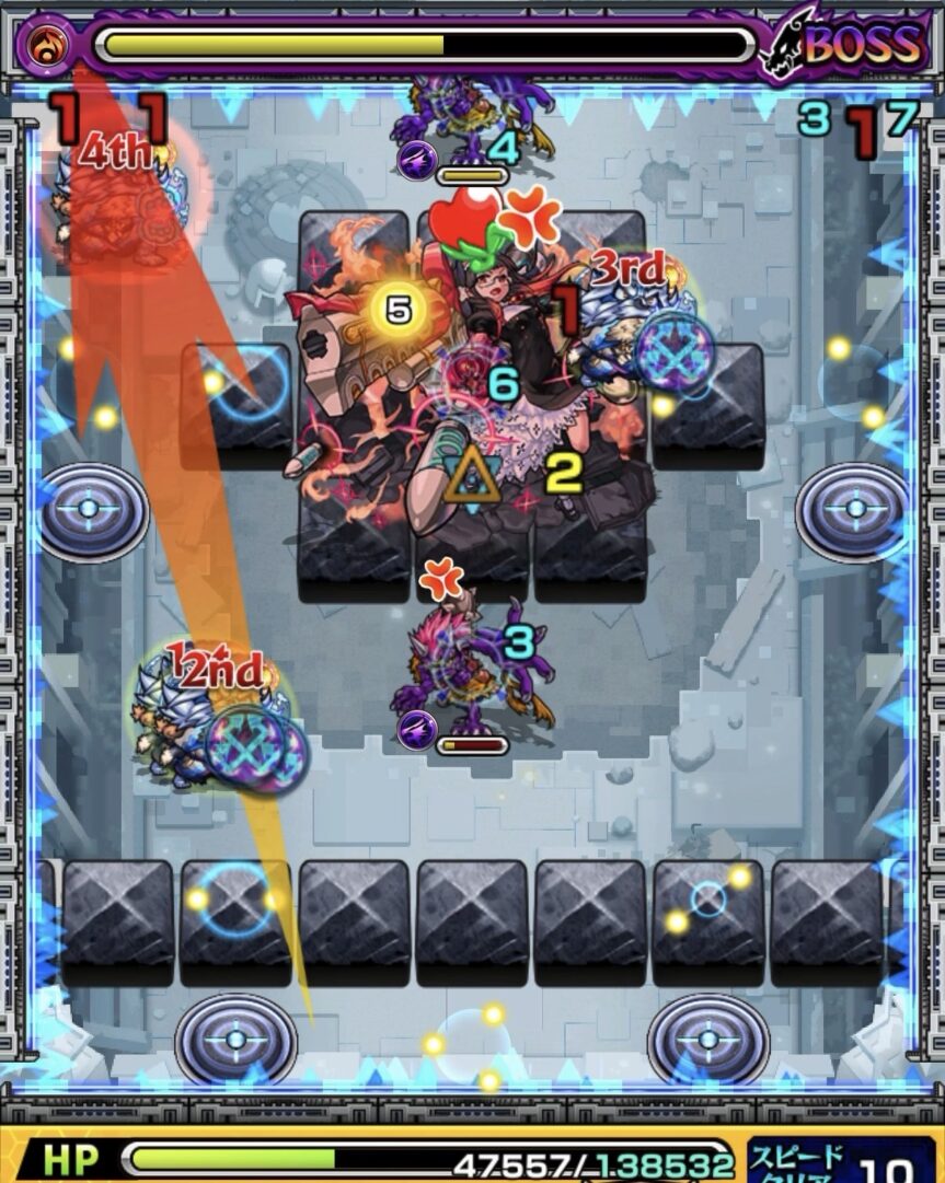 ニギミタマの星墓ボス2でフォトン付与に失敗しボスにダメージを与えられなかった場面