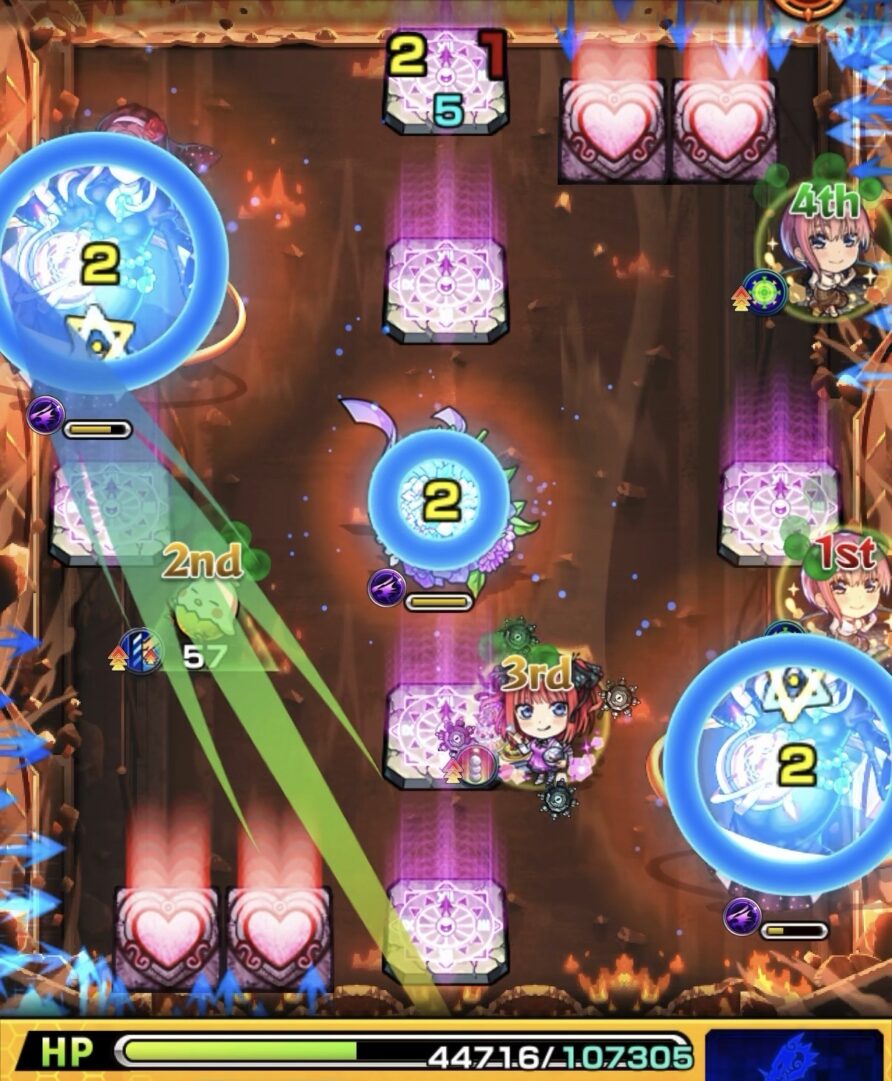 ステージ2で反撃による狂化解除から再付与し右下のダヴィンチの弱点を攻撃して処理した2手目の立ち回り解説画像