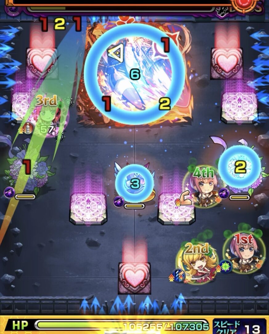 ボス3で反撃解除から再狂化し弱点攻撃でボスを削り切って撃破した3手目の立ち回り解説画像