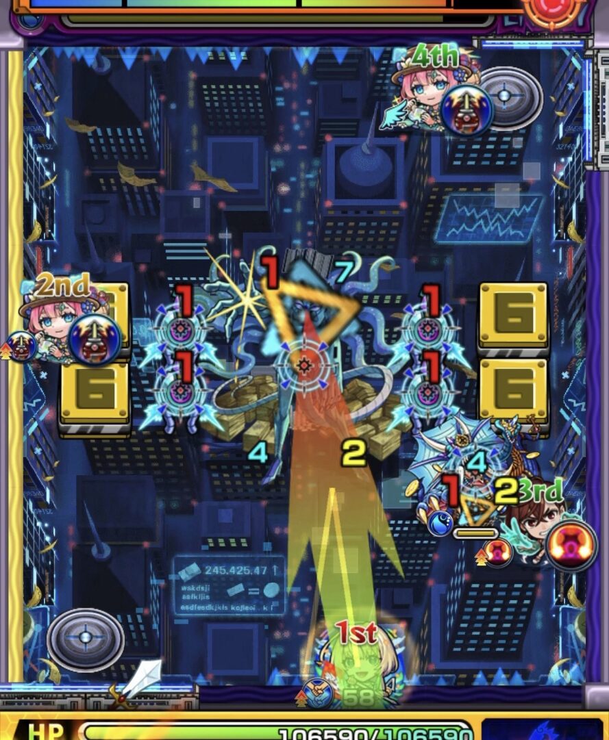 ステージ5の立ち回り解説｜黄壁を上に移動させてエナジーを回収しグロークランツを処理した場面