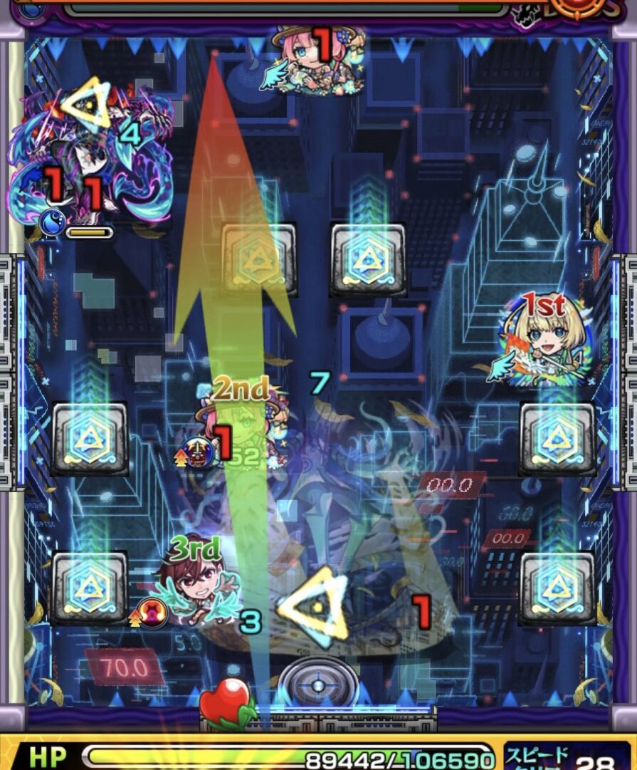 ボス1の立ち回り解説｜黄壁を右に移動させてウィロー2体を処理しボスが実体化した場面