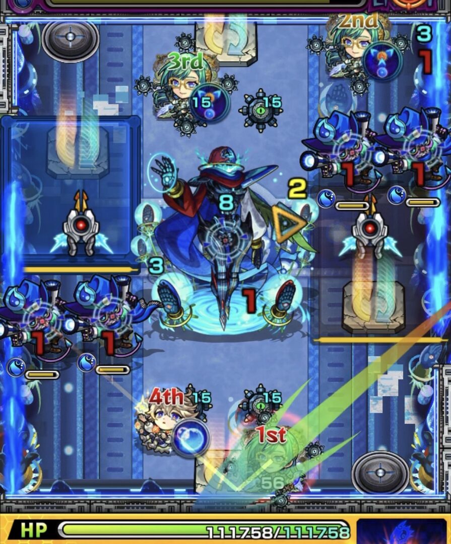 モンスト黎絶デティアカル攻略ステージ3の初手 ガンマン高火力レーザー対策と同時処理の立ち回り