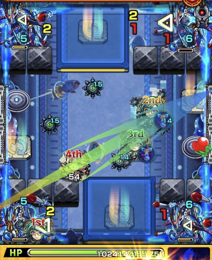 モンスト黎絶デティアカル攻略ステージ4の2手目 加速友情と撃種変化でリドラを同時処理した立ち回り