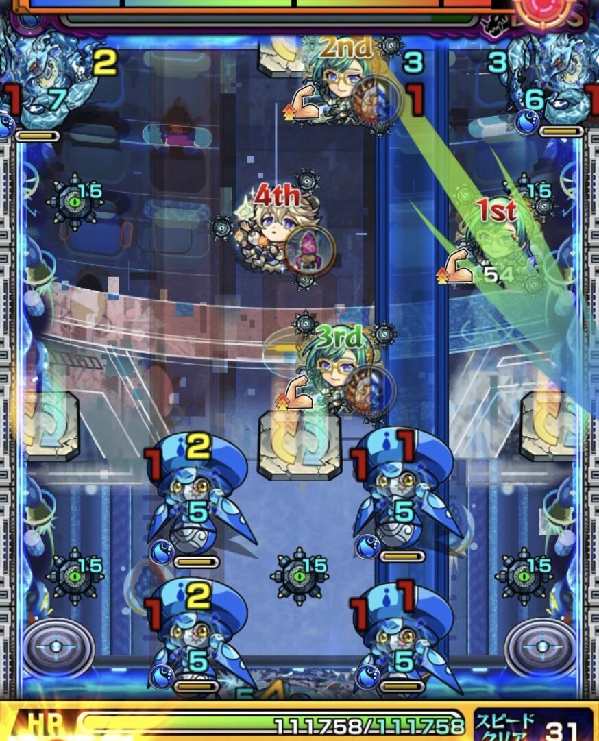 モンスト黎絶デティアカル攻略ボス1の1手目 加速友情を使いハンシャインとリドラを同時処理した立ち回り