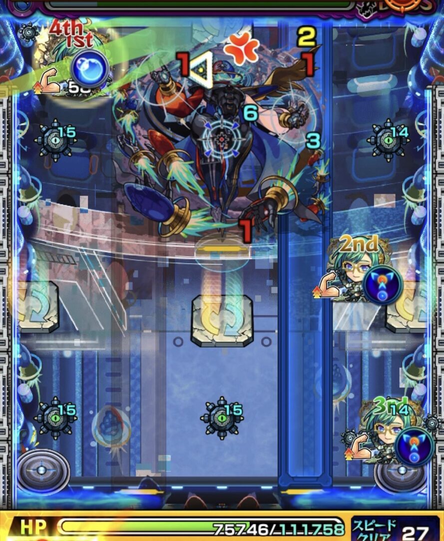 モンスト黎絶デティアカル攻略ボス1の最終手 挟まりを狙うも直殴りと友情でボスを撃破した立ち回り