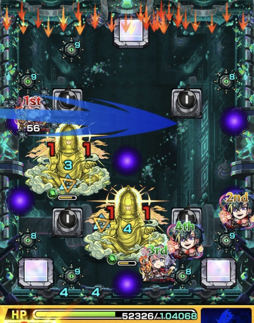 有効な攻撃ルートがなく次のターンに備えて配置を調整した場面