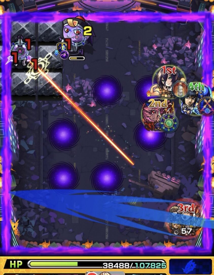 超究極ジャガーノートのステージ2で攻撃力アップバブルを受けてゾンビを処理しステージ突破した場面