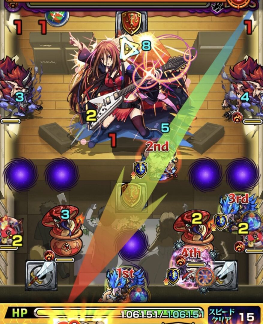 ボス3の1手目で盾と剣を回収しつつかちリンを処理しボスにもダメージを与えた場面