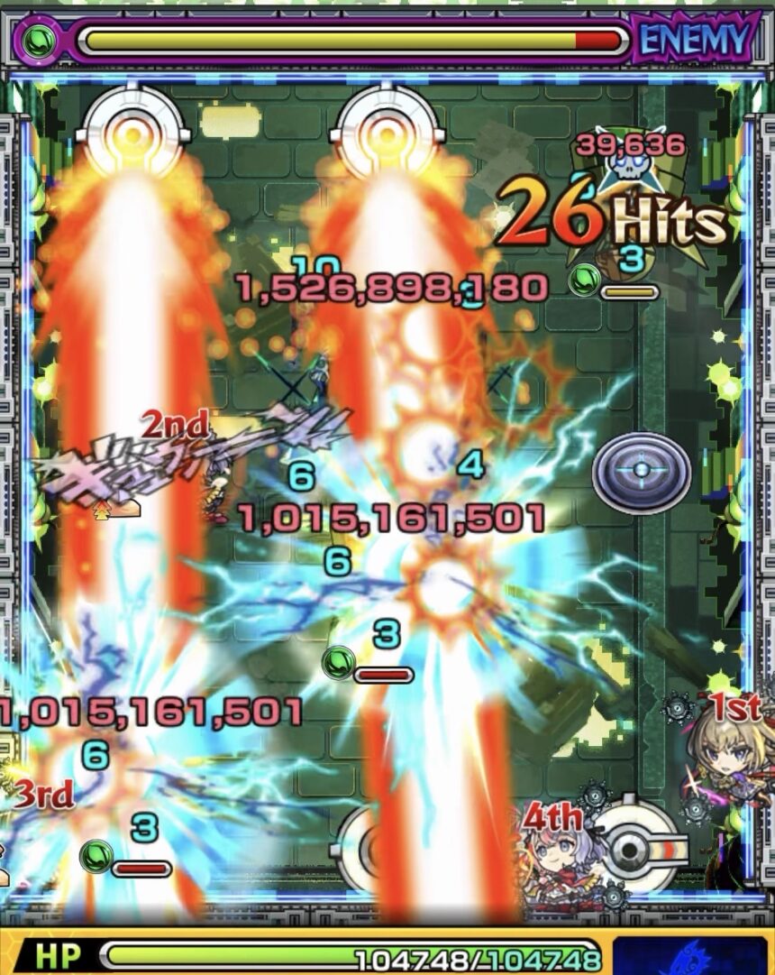 黎絶ロヴァーのステージ3で2か所の回転式レーザーベースのレーザーがハンシャイン2体に当たり処理した1手目