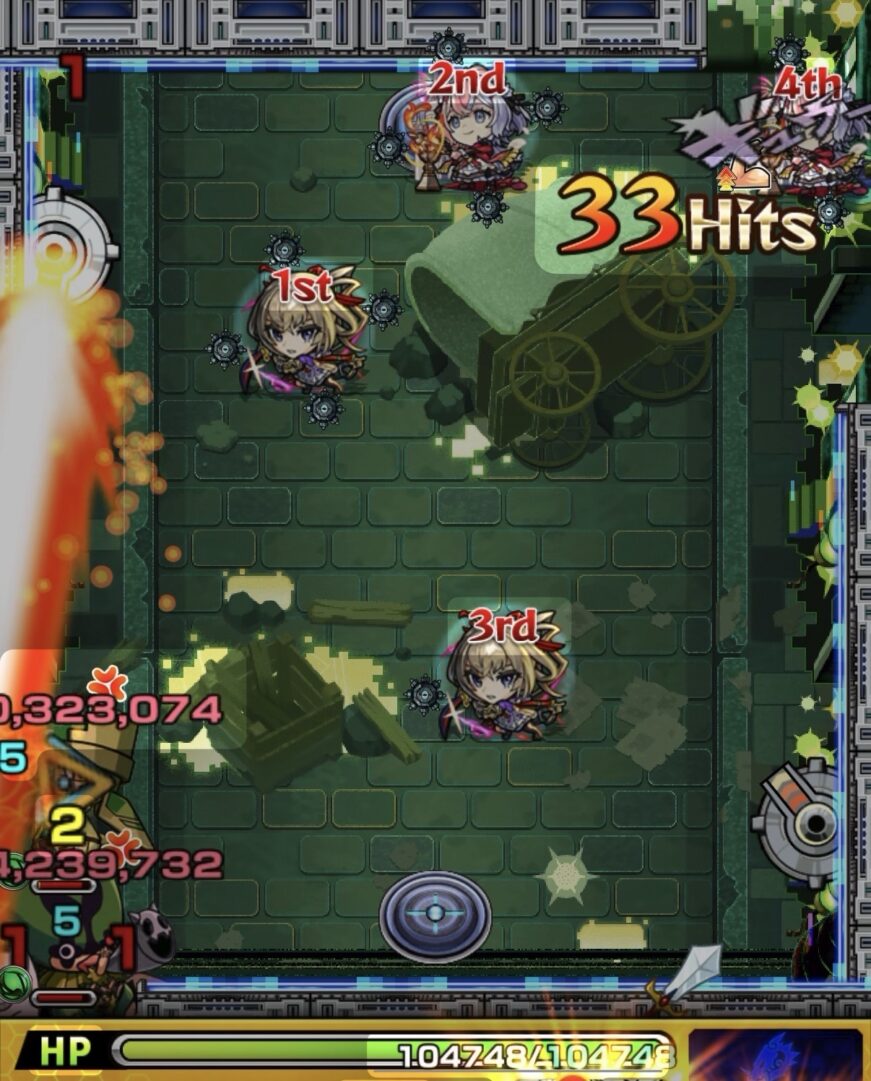 黎絶ロヴァーのステージ5でピエロを処理したもののレーザーがハンシャインの弱点からずれて残った2手目