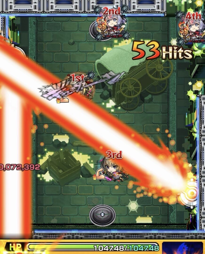 黎絶ロヴァーのステージ5で回転式レーザーベースのレーザーによりハンシャインを処理しステージ5を突破した3手目